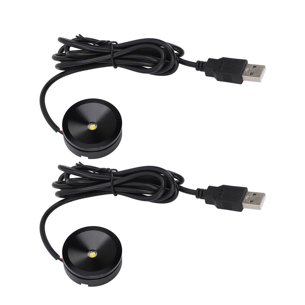 2PCS Mini LED Spotlights Indoor Aluminum USB 5V Round LED Accent Light for Pictures Artwork Jewelry