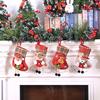 Mini Christmas Socks Christmas Decoration Ornaments Pendant Small Boots Children New Year Candy Bag Gift Fireplace Tree Jewelry