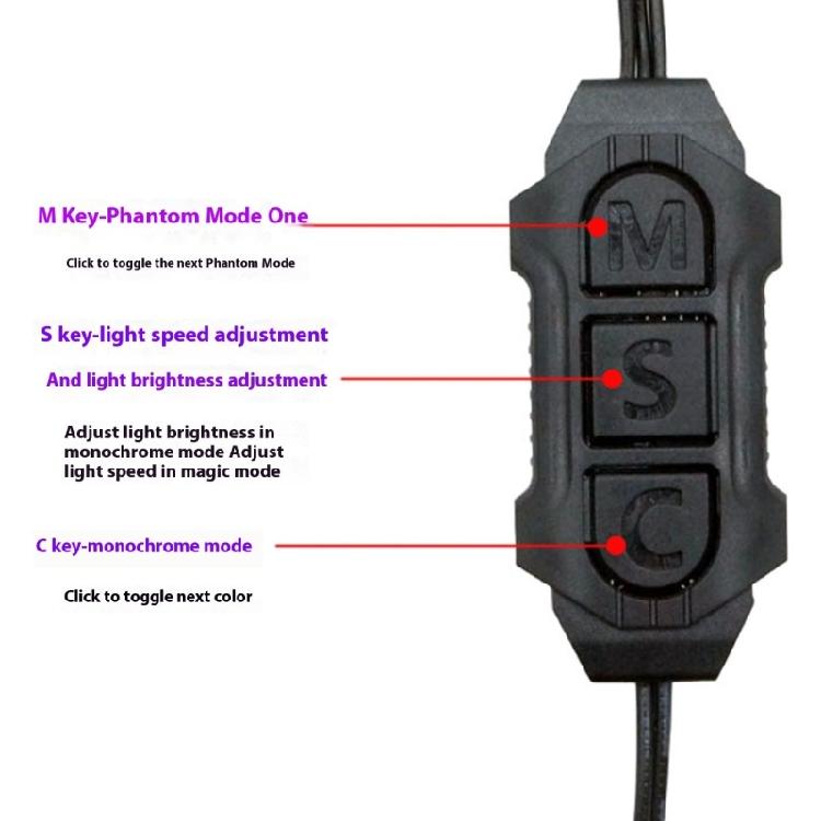 Handheld ARGB Lighting Controller Multiple Color Effects Mini Manual Switching 5V 3Pin Computer Accessory