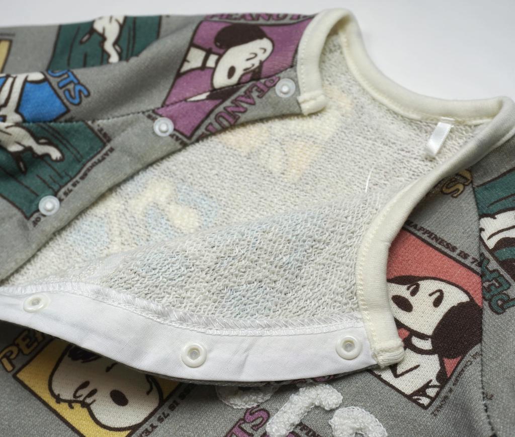Snoopy 75th Anniversary Art Front Baby 80 [TAKIHYO] Coverall, Opening, Clothes, 215151619, Charcoal,