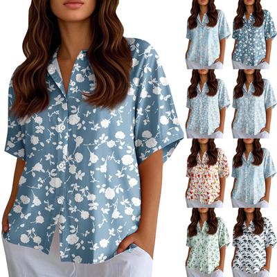 Женские рубашки на пуговицах Льняные рубашки на пуговицах Рубашки с коротким рукавом для женщин Топы с коротким рукавом для женщин