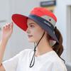 Женская летняя шляпа от солнца с сетчатым ветрозащитным ремешком и широкими полями, защита от ультрафиолета, складная портативная кепка для садоводства, рыбалки, путешествий, шляпа рыбака на открытом воздухе