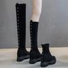 Inner Height Increasing Women's Boots New Over The Knee Long Boots for Women Thick Soled Willow Nail Elastic Boots Women Shoes