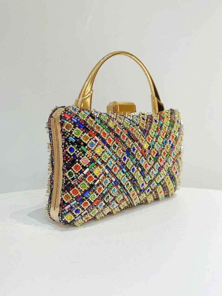 Ретро европейско-американский клатч с полным бриллиантовым покрытием: Элегантная сумка кроссбоди на одно плечо для светских львиц и вечерних мероприятий