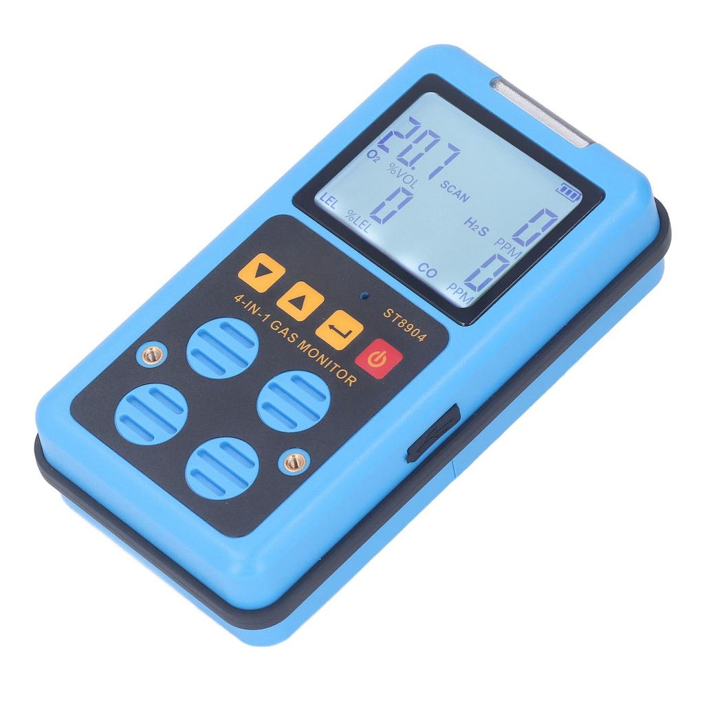 Газовый монитор 4 в 1 CO H2S O2 LEL Точное измерение Звук Свет Вибрация Сигнализация Подсветка дисплея