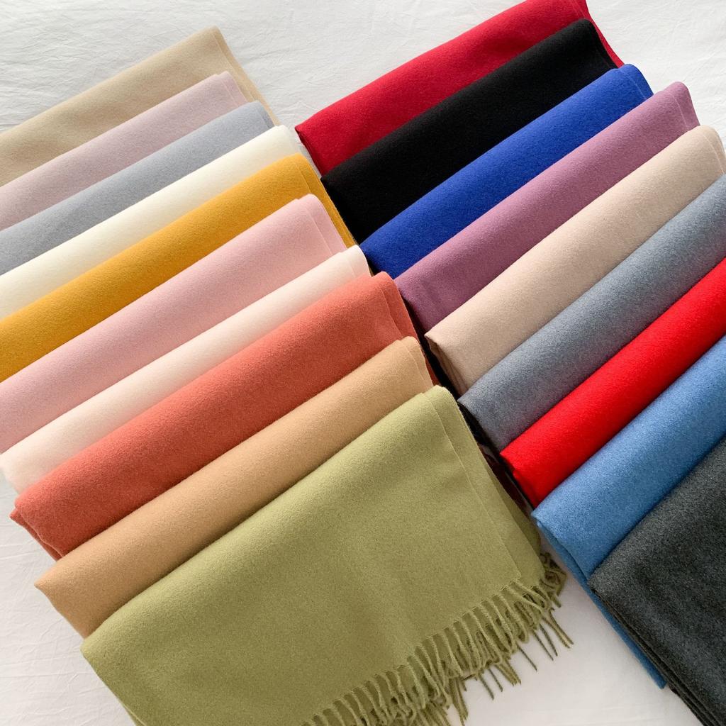 Candy Color Imitation Cashmere Scarf Women'S Winter Solid Color Warm Shawl Spring And Autumn Japanese Simple Scarf