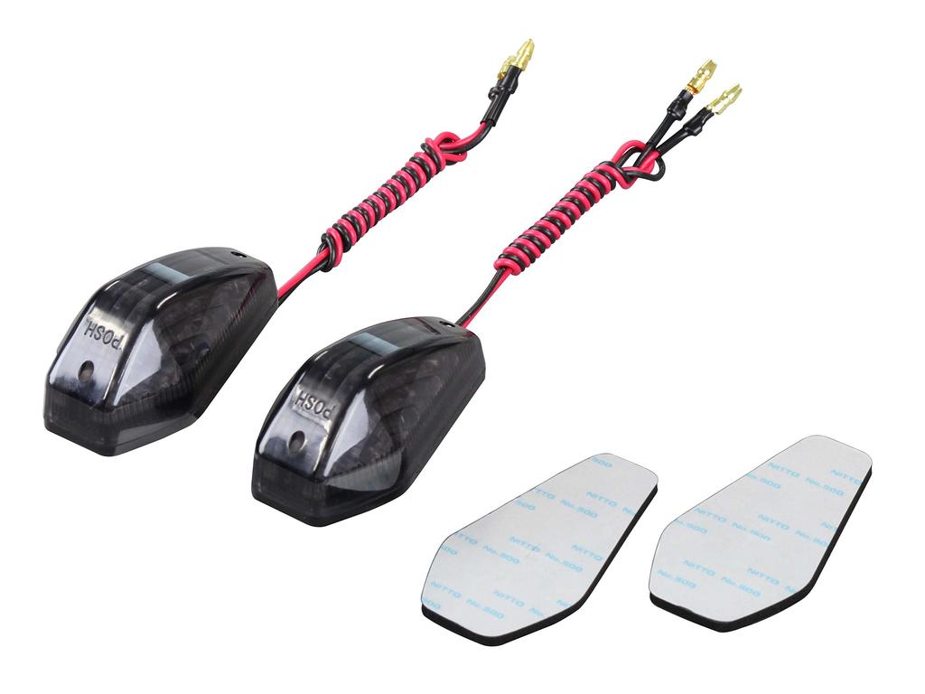POSH FAITH Motorcycle Aero LED Turn Stream Type Smoke 097003 Signals, (2-Pack), Single, Lens,