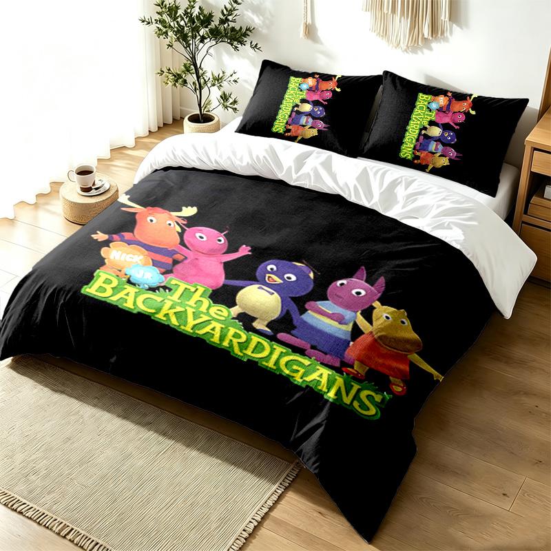 Backyardigans 3pc Duvet Cover Set Simple Modern Bedding Set Wrinkle Resistant Soft Fabric All Season Use a perfect gift