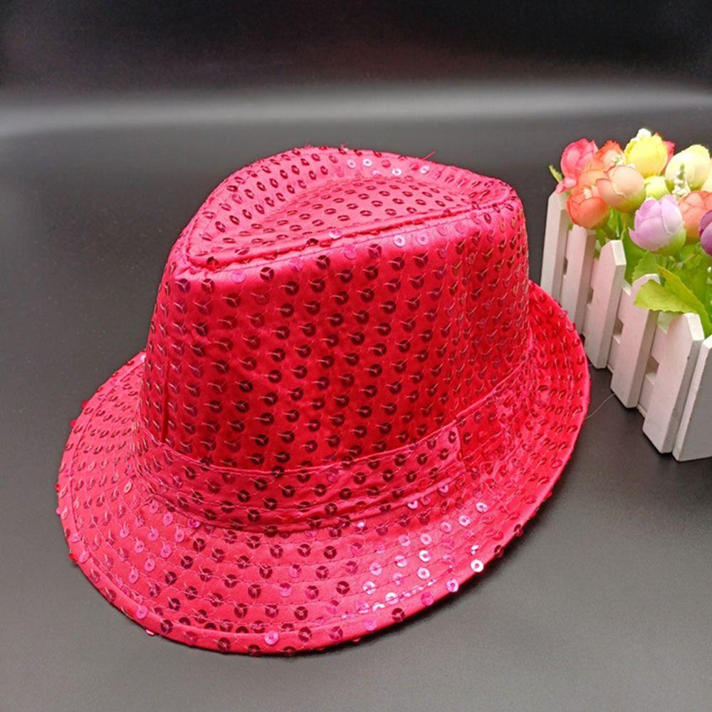 Sequins Panama Cap Shiny Dance Performance Hat Durable Jazz Hat Men Women