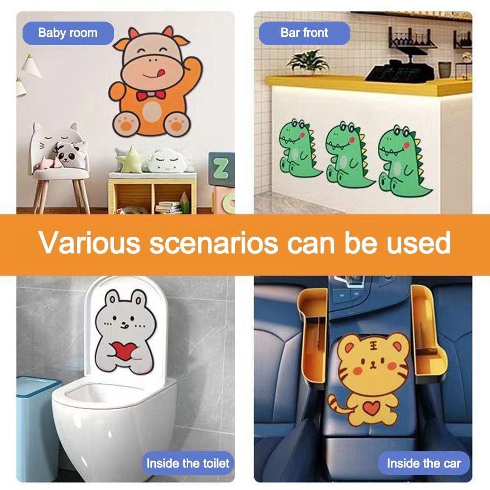 Мультяшные животные для унитаза, наклейки для удаления запаха, самоклеящиеся наклейки для туалета, ароматерапии, ванная комната