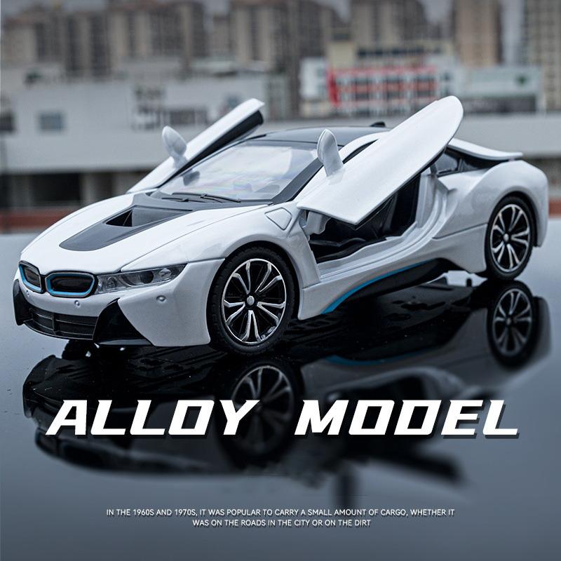 AAXS1 1:22 i8 Спортивный Автомобиль Сплав Литье под Давлением Модель Машинки Коллекция Транспортных Средств Симуляция Звук и Свет Игрушки Машина Детские Подарки на День Рождения