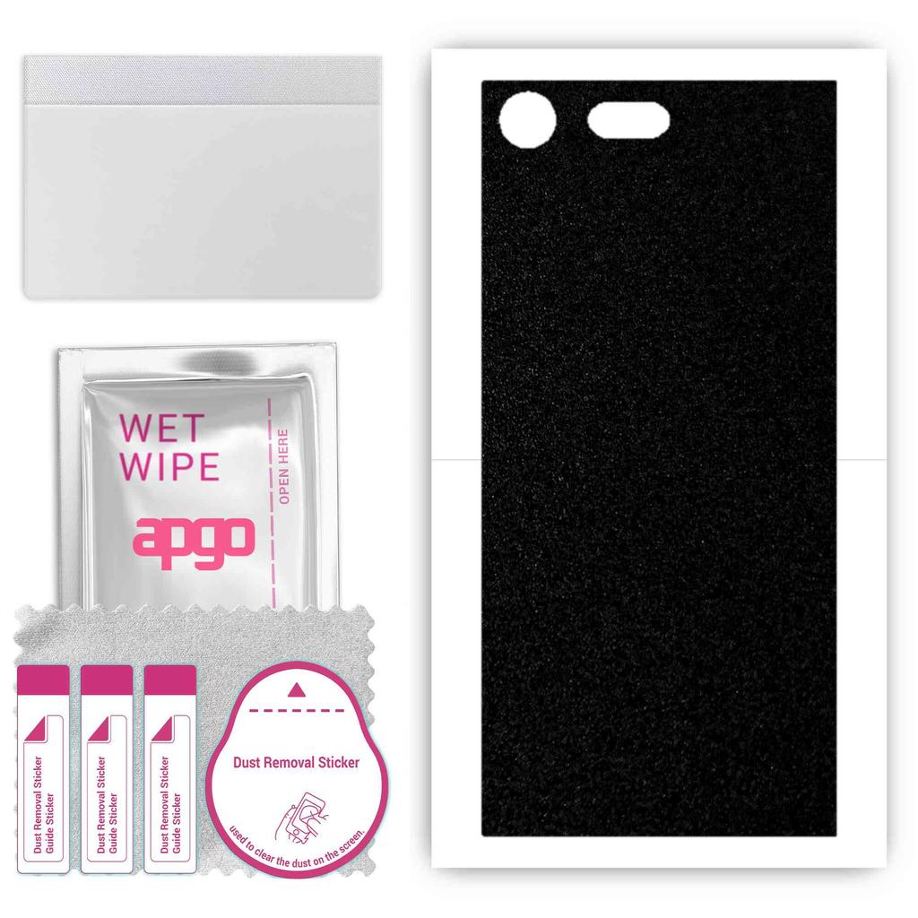 apgo Protective Skin Sticker for the Back Compatible with Sony Xperia XZ Premium, Wrap Film, Foil, Vinyl - Pattern Matte Black