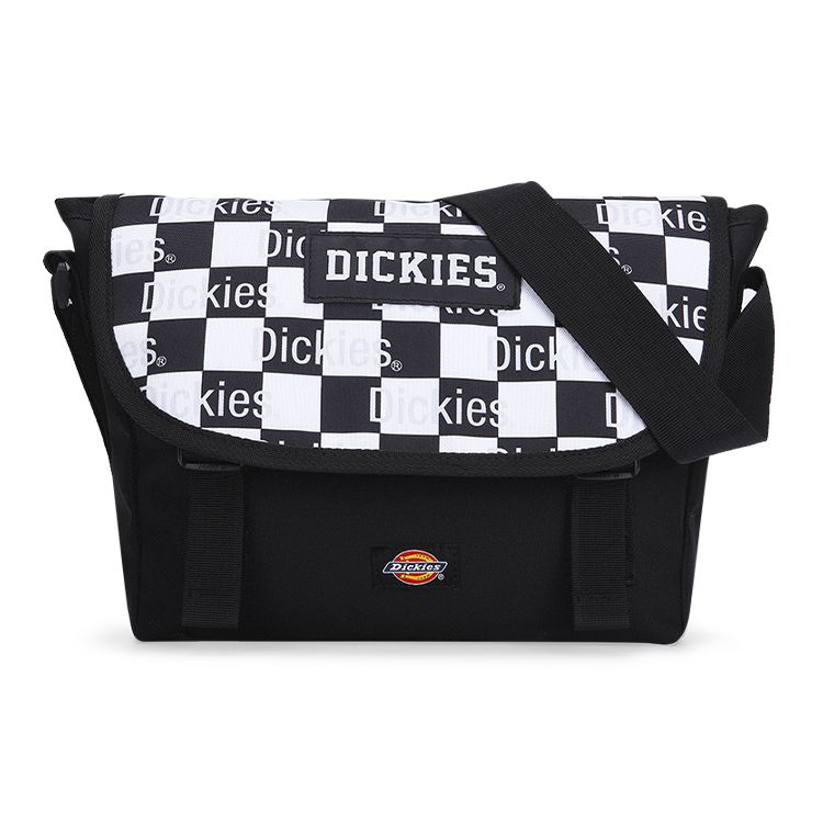 Dickies Logo All Over Print Black And White Checkerboard Letter Print Polyester Messenger Bag Crossbody Shoulder Bag Unisex bags 182U90LBB20WH02