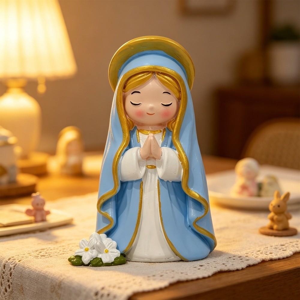 Catholic Theme Virgin Mary Figurine Decoration Religious Saint Figurine Spiritual Setting