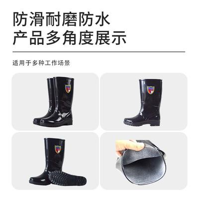 Резиновые сапоги высокие рабочие дождевые туфли женские резиновые туфли женские дождевые туфли маслостойкие износостойкие нескользящие дышащие водонепроницаемые туфли