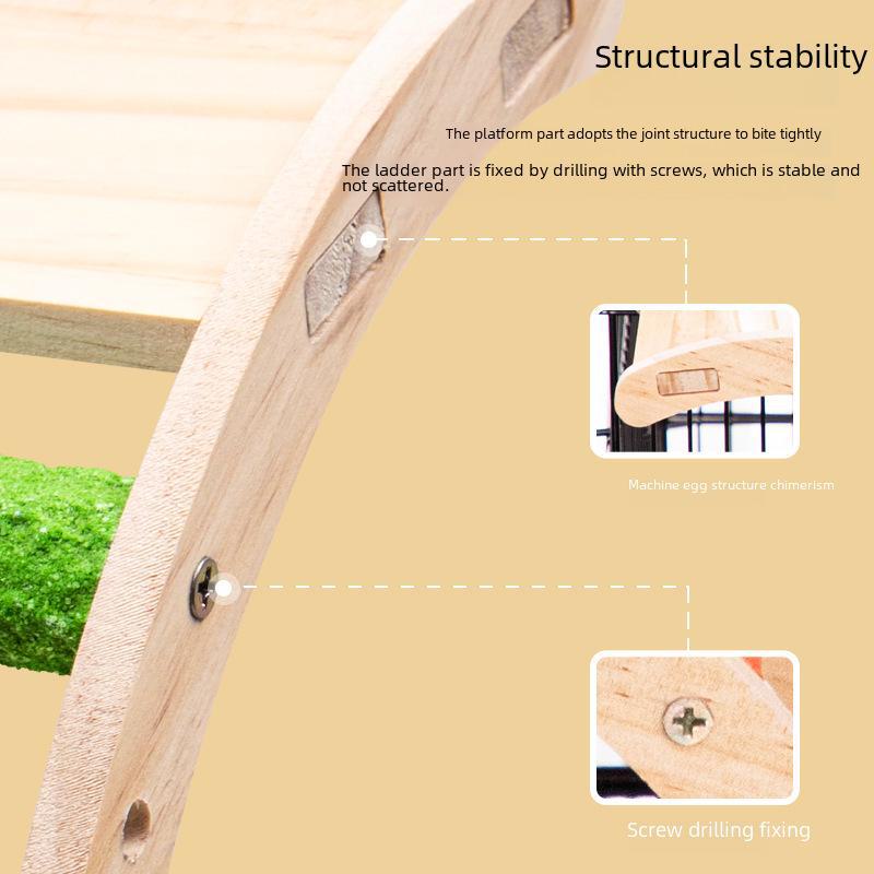 Colorful Wooden Bird Cage Accessories: Parrot, Budgie, Cockatiel Ladder & Swing