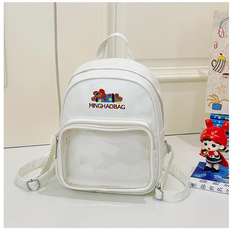 School Bag Japanese Ins Girl Mini Cute Backpack Kindergarten Class Spring Outing Versatile Sweet Soft Pu Small Backpack