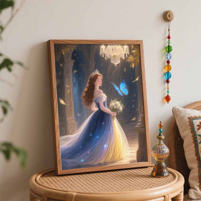Disney princess butterfly oil painting hand painting coloring painting handmade diy home decoration gift