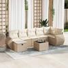 VidaXL Garden Lounge Set with Cushions 8 Pcs Beige Wicker 3325614