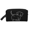 Dachshund Print Black Storage Bag Travel Cosmetic Bags for Women Men Work Makeup Pouch Toiletry Bag Waterproof with Zipper