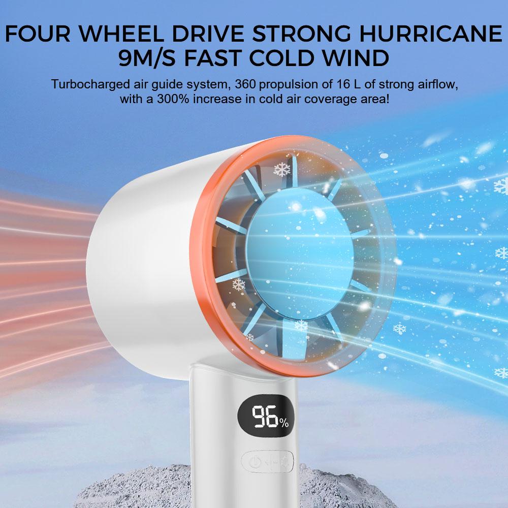 For Camping Hiking Fishing Portable Hand Fan Ice Induced Eddy Current Fan Mini Pocket Summer Cooling Wireless Air Circulators