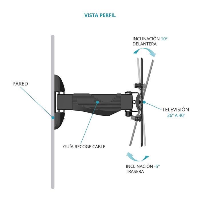 TM Electron tmslc282 – Support Mural Universel pour télévision, Couleur Noir 1589