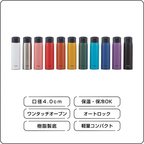 [Эксклюзивно в Интернете] Термос Tiger (ТИГР) Бутылка для воды 500 мл, Подходит для горячей воды, Бутылка из нержавеющей стали с одной кнопкой, Легко использовать одной рукой, Сохраняет тепло