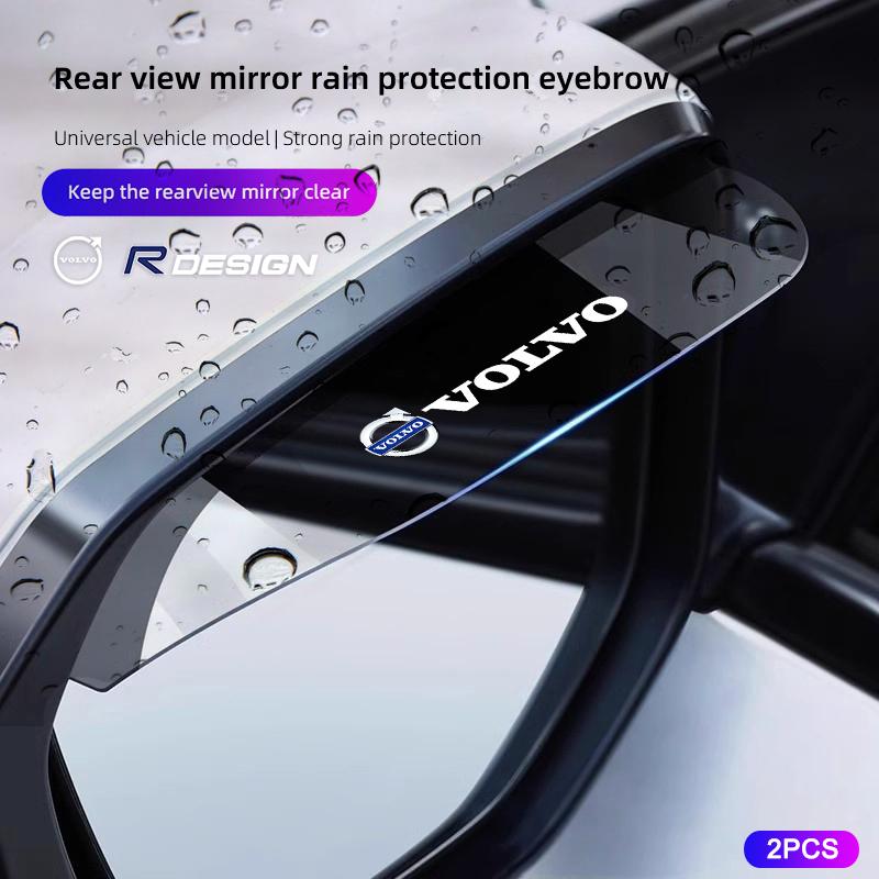 Car Rearview Mirror Rain Eyebrow Sticker Rainproof Cover For Volvo Rdesign XC60 V90 V60 XC40 XC90 V40 EC40 EX40 S80 S60 S90 V70