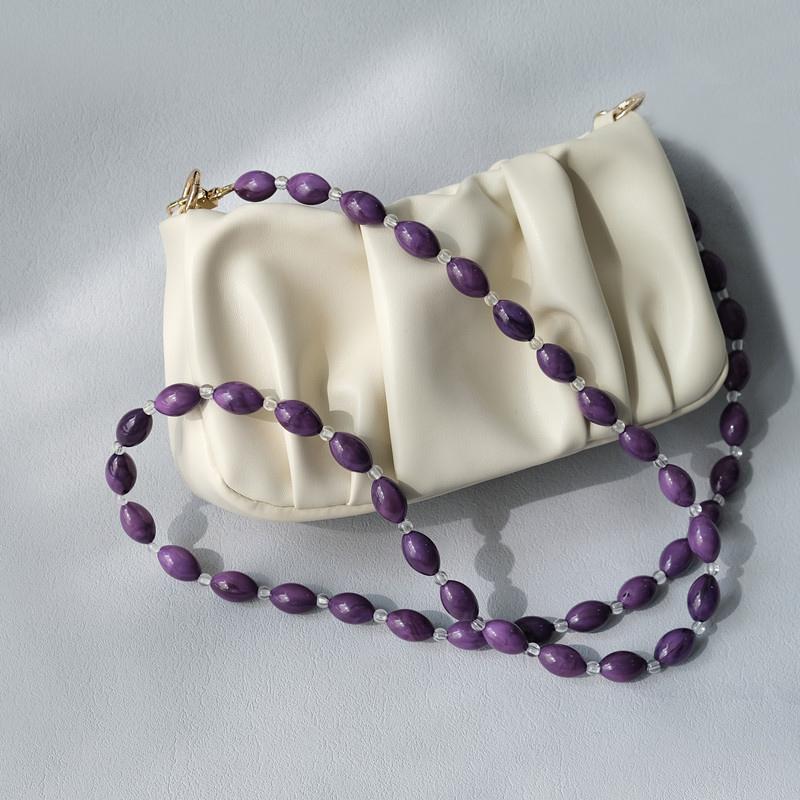 Новая модная женская сумка, аксессуар, съемная однотонная цепочка из бисера, роскошный акриловый ремешок, женская элегантная цепочка на плечо с ручкой