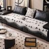 Straight Three-Person Leather Sofa Cushion, Universal In All Seasons New Non-Slip Fixed One-Piece Sofa Cover Cover