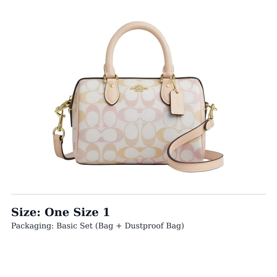 COACH Rowan Coated Canvas With Smooth Leather Boston Bag, One Shoulder Handbag Small Women's Candy CEK81-IMM8C
