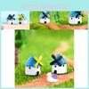 Whimsical Resin Black Windmill Castle Miniature Perfect Decor For Fairy Gardens