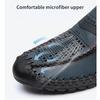 Men's Genuine Leather Casual Shoes Slip On Hollow Shoes Summer Large Size 39-48