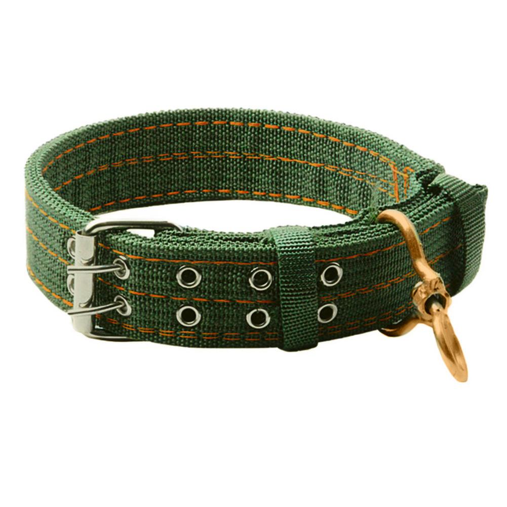 Green Dog Double-Breasted Necklace Adjustable Strong Dog Collar Metal Buckle Safety Thickening for Medium Large Dogs