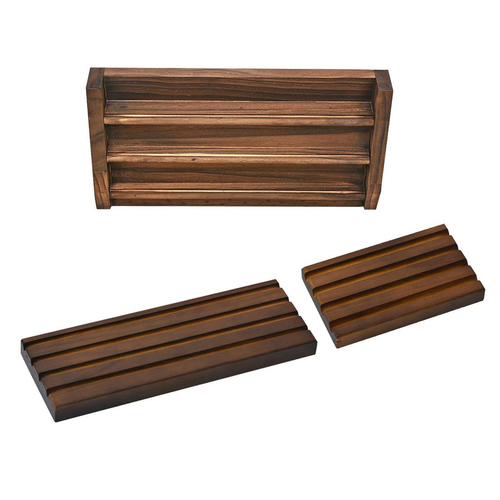 4 Rows Challenge Display Coin Holder Stand (Walnut Finish) Coin Case Collector