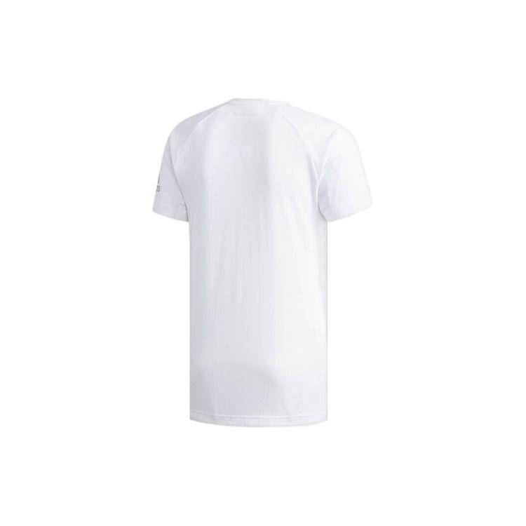 Adidas Быстросохнущая теннисная спортивная футболка с коротким рукавом для мужчин, цвет розовый белый DQ2932