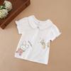 Рубашка для девочек 2025 года, новый детский топ с короткими рукавами для маленьких девочек, милая хлопковая одежда для детей 2-6 лет