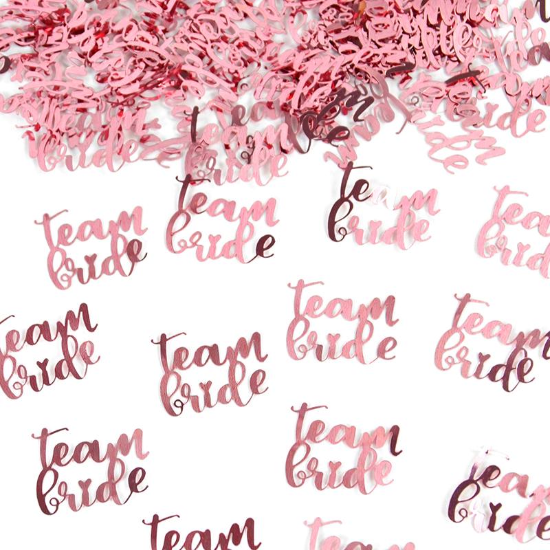 15 г/пакет Конфетти цвета розового золота Team Bride Свадьба Девичник Украшение стола Подарок для невесты Девичник