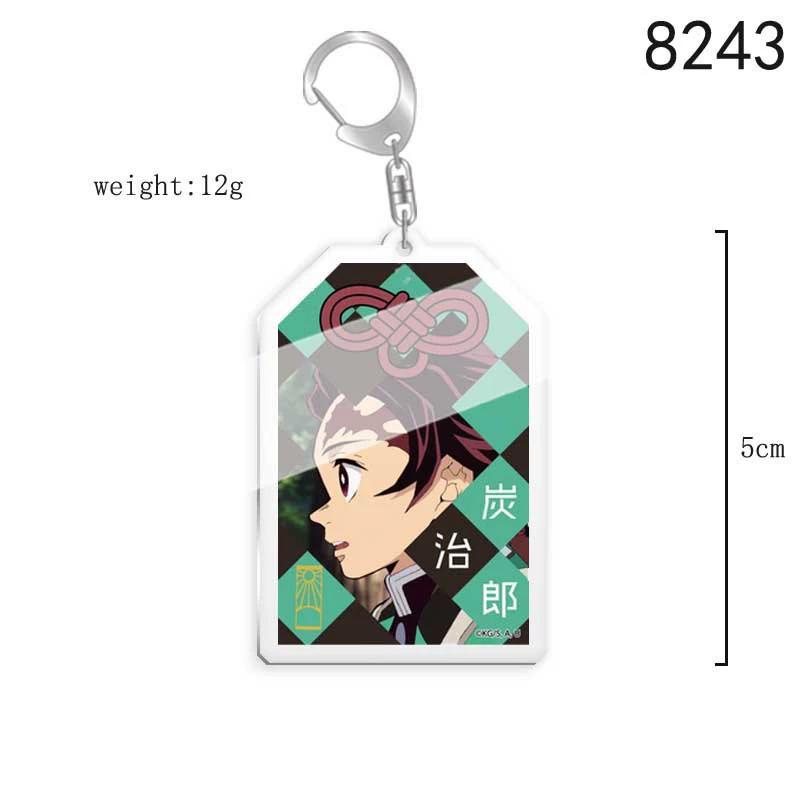 Брелок-подвеска Аниме Клинок, рассекающий демонов Kimetsu No Yaiba Камадо Тандзиро Двусторонний HD Подвеска для сумки Подарок для фанатов Реквизит для косплея Ювелирный подарок