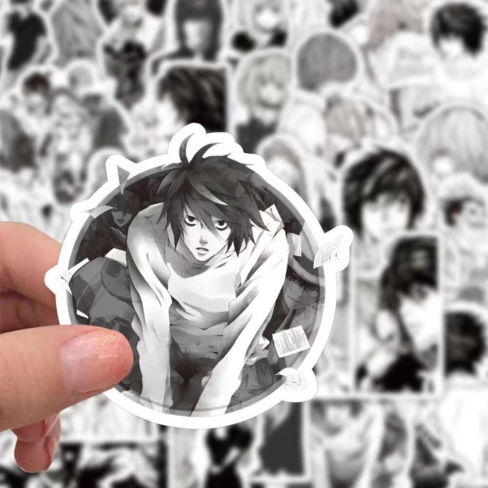 Наклейки «Тетрадь смерти» черно-белые, 60 шт. (не повторяется), водостойкий и солнцезащитный крем.