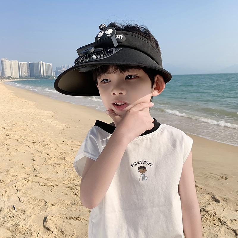 Новая шляпа с вентилятором для женщин Модная детская шляпа от солнца Защита лица Шляпа с открытым верхом Шляпа от солнца с УФ-защитой Женская