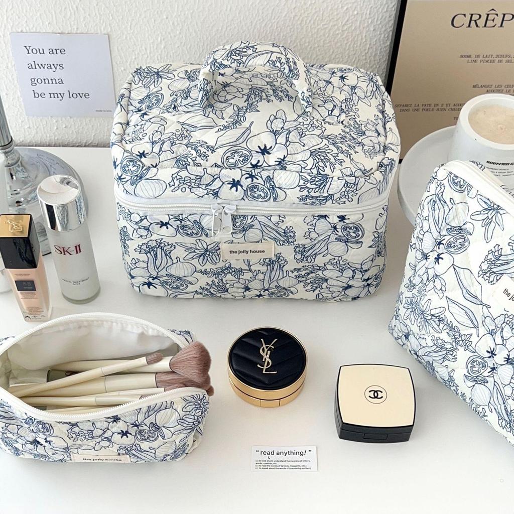 Большая косметичка с бантом в корейском стиле: Просторный, Портативный Дорожный Органайзер для Туалетных Принадлежностей и Косметики для Девочек