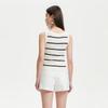 VEROMODA Women's Striped Knit Round Neck Vest