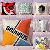 BBauhaus Trendy Lines Half Circle Cushion Cover Plush Fabric Soft DoubleSided Printed Sofa Warm Winter Home Gift Pillow Cover