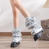 Japanese Women Sweet Girl Leg Warmer Long Socks Harajuku Punk Drawstring Holographic Leg Cover with Adjustable Length