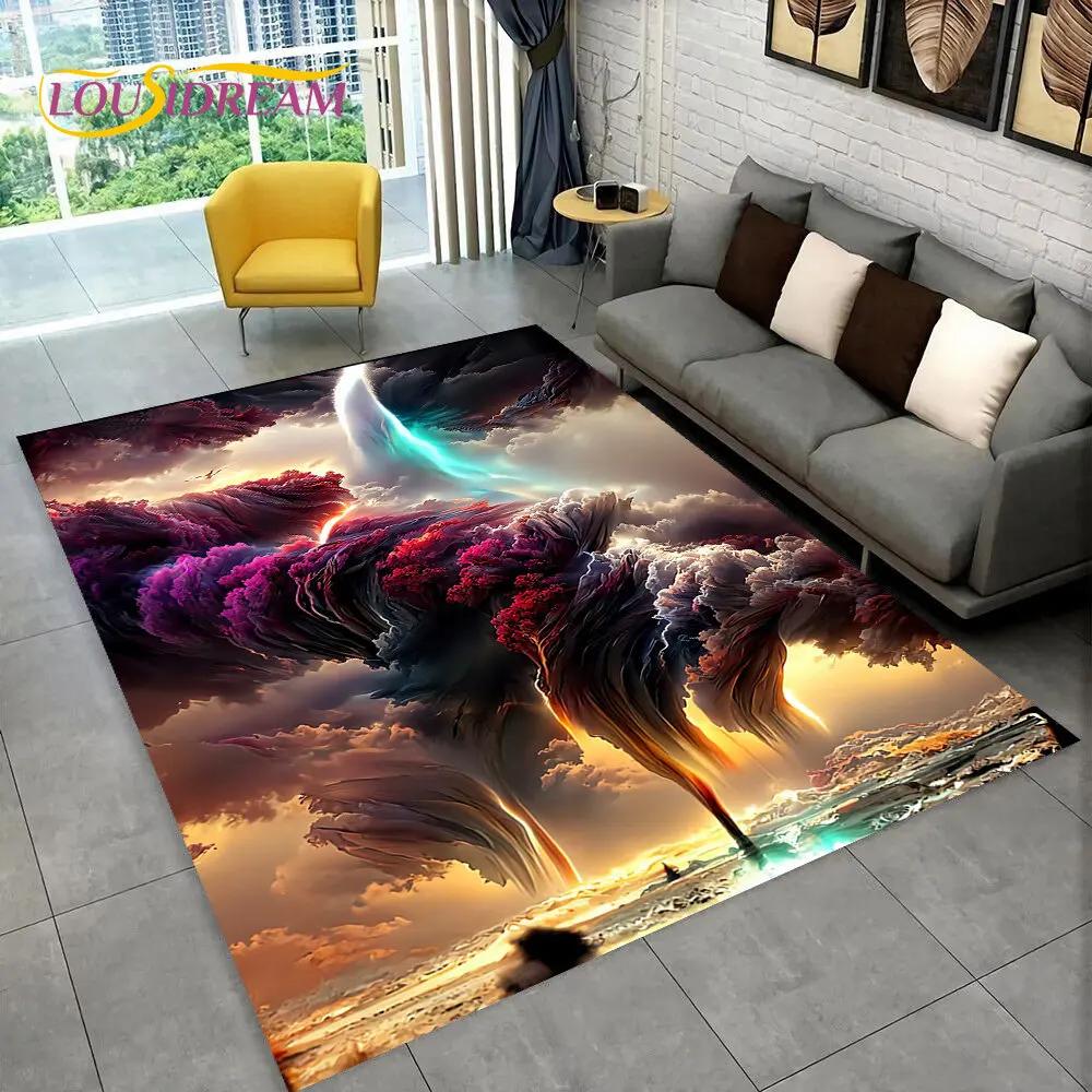 3D Natural, Tornado, Cloud Twister, большой коврик, ковер для гостиной, спальни, дивана, коврик для украшения, нескользящий напольный коврик