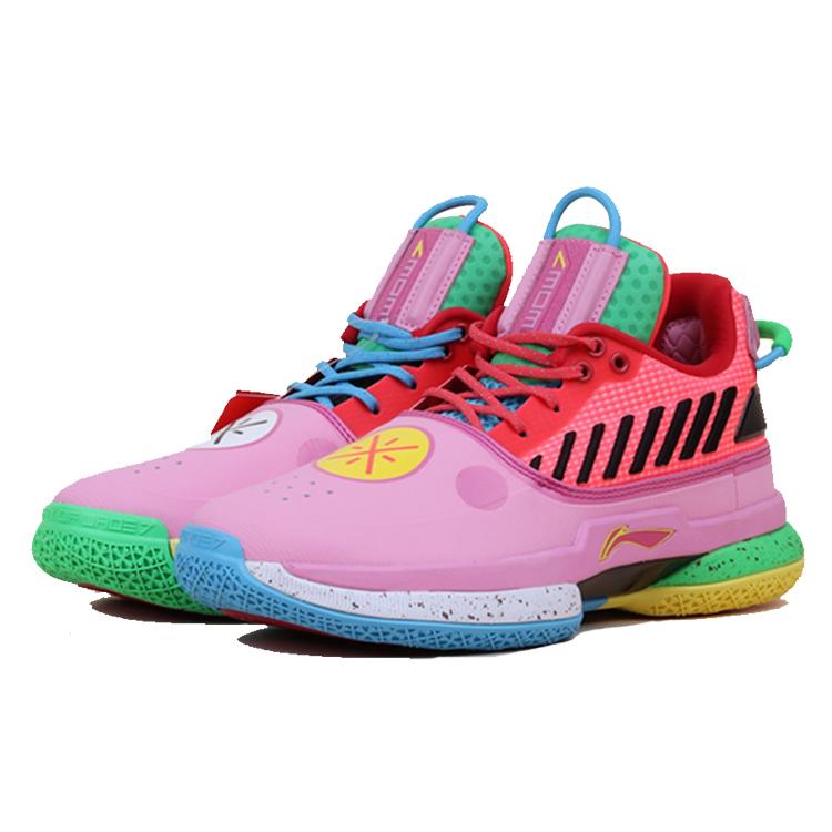 Li Ning WOW 7 Way Of Wade 7 Нескользящие Легкие Низкие Баскетбольные Кроссовки Женские Розовые Молодежная Версия ABAN135-4