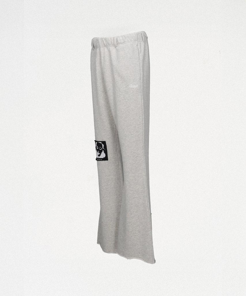 KAMIYA Girl Patch Bootcut Sweat Pants - Gray