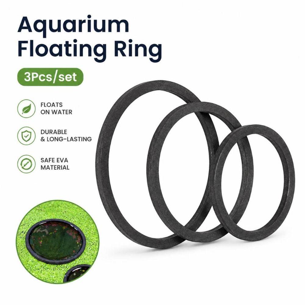 3Pcs/set Black Color Aquarium Floating Ring for Aquarium Duckweed Interception