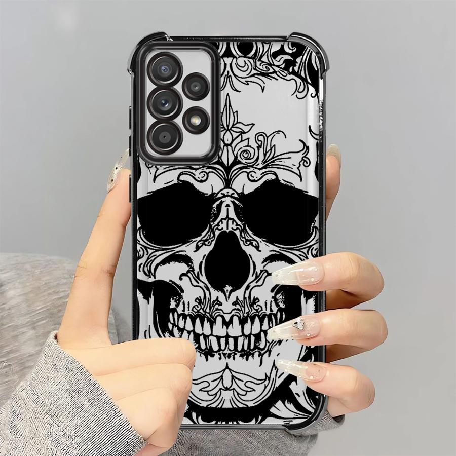 Чехол для телефона Funda Case для Samsung Galaxy A54 A34 A16 A06 A24 A52 A23 A51 A33 A50 A15 A05 A14 A04 A73 A13 A12 A03 A07 A53 Череп